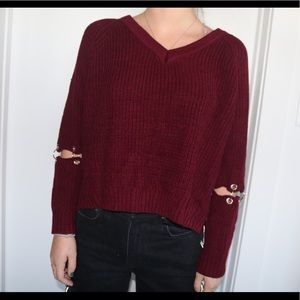 Maroon Sweater with Rings